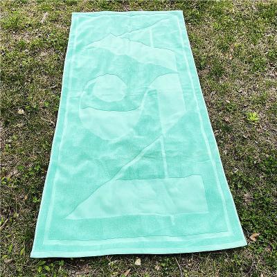 China Wholesale high quality cotton embossed jacquard custom logo hotel bath beach towel for sale