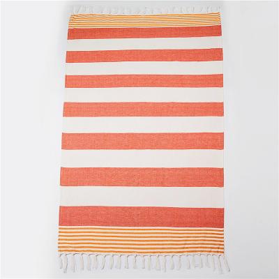 China Custom Printed Jacquard Stripe Cotton Bath Towel Sand Free Turkish Beach Towel With Tassel Cotton Turkish Beach Towel for sale