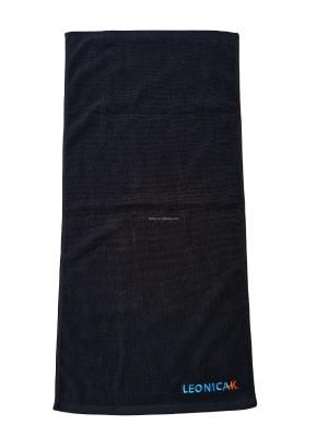 China Wholesale 100% cotton plain black hand towel with embroidery logo sport gym towel for sale