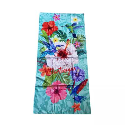 China Hot selling microfiber beach towel with logo custom printed flower microfiber terry cloth beach towel for sale