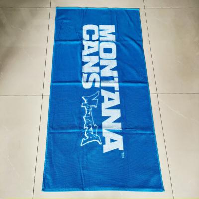 China wholesale luxury 100% cotton blue beach towel custom big logo woven jacquard beach towel cotton terry beach towel for sale