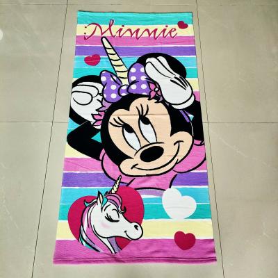 China cartoon quick dry sand free microfiber terry cloth fabric beach towel for sale