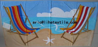 China velour cotton printed bath towel 60X120CM , OEM design for sale