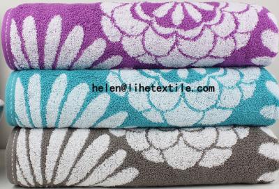 China 100% cotton jacquard bath towel , yarn dyed , towel set for sale