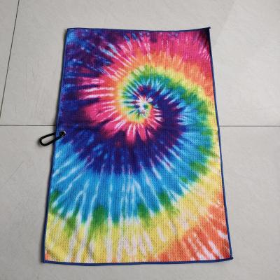 China Fashionable double side print microfiber sandfree recycled  beach towel with logo custom print tie dye beach towel for sale