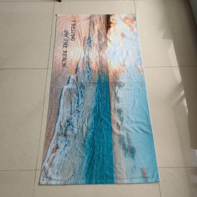 Chine coton 100% fait sur commande surdimensionné de serviette de plage d'impression de serviette de plage d'enfants de qualité avec la serviette de plage réutilisée par logo à vendre