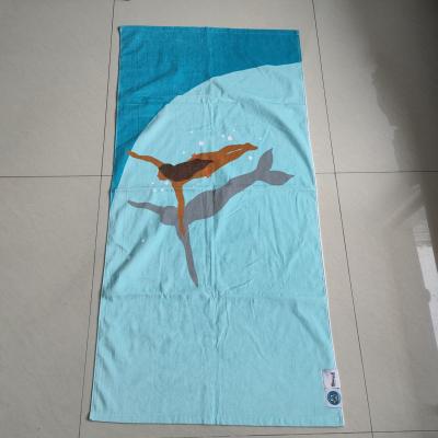 China wholesale  100% cotton  animal print beach towel custom print kids ocean animal cartoon beach towel for sale