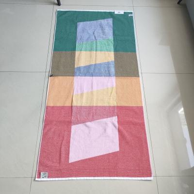 China New Arrival Soft Cotton Jacquard Stripe Towel Multi Functional Beach Towel With Logo Summer Rainbow for sale