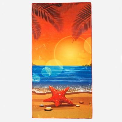 China A Large Fresh Stock Hot Selling Dry Quickly Microfiber 100% polyester Beach Towel for sale