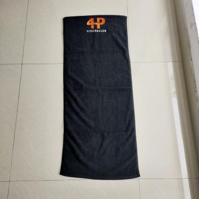 China Custom Logo Gym Bench Towels with Zip Pocket 100% Cotton Sports Towel for Fitness for sale