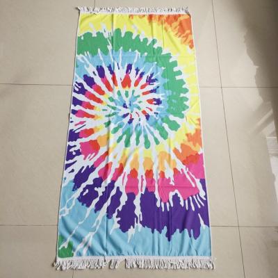 China 2022  Customized Tie-dye Series Quick-Dry Rectangular beach towels for sale