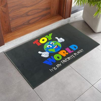 China Wholesale Washable Printed Design Logo Door Mat Rugs Custom Non Slip Floor Mat Absorbent Mat for sale