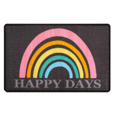 China Rainbow Door Mat Printed Funny Design Reversible Custom Logo Door Mat For Home for sale