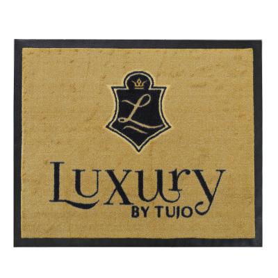 China Logo Floor Mats Cheap Custom Branded Reversible Logo Floor Rug Anti Slip Logo Door Mat for sale