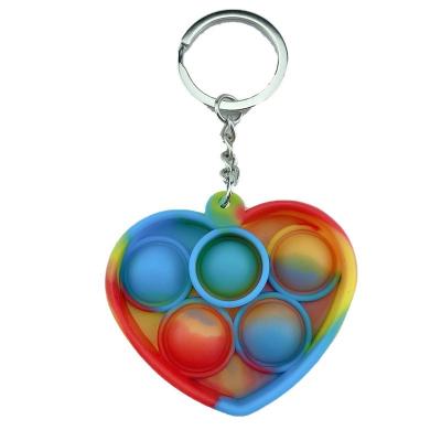 China Fashionable Factory Customized Toy Keychain Bubble Silicone Jewelry Pendant Decompression Key Chain of Busy Person for sale