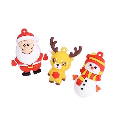 China Fashionable Santa Claus Cartoon Santa Claus Keychain Pendant Christmas Tree Elks Factory Direct Selling Soft Rubber Bag Accessories for sale