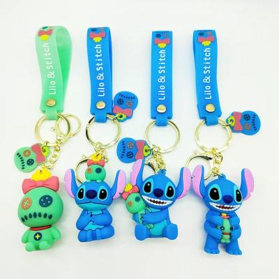 China Factory Direct Selling Fashion Trendy Cartoon Stitch 3D Doll Creative Cute Pendant Gift Doll Key Chain Key Chain for sale