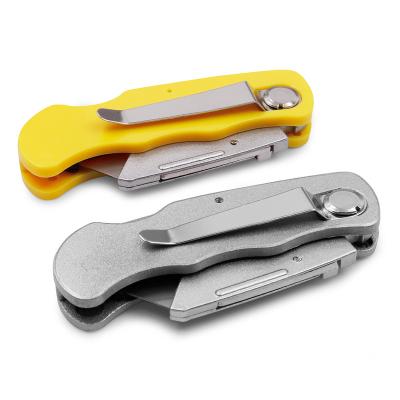 China Multi Functional Open Folding Resistant Utility Lock Slide Knife EDC Folding Back Utility Knife for sale