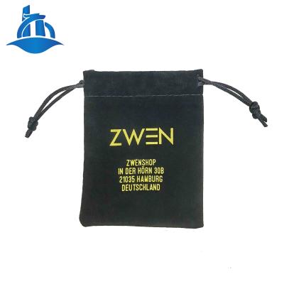 China Recyclable Custom Black Velvet Pouch Cosmetic Pouch Jewelry Pouch Velvet Pouch Custom Jewelry Display LOGO for sale