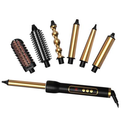 China Curling Hot Sale Set Ceramic Coated LED Display Curing Wand With Interchangeable Barrels Hair Curler for sale