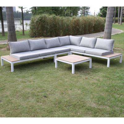 China China Modern Aluminum L Shape Modern Sectional Sofa Outdoor Furniture Sunbed Garden Sofa Set for sale