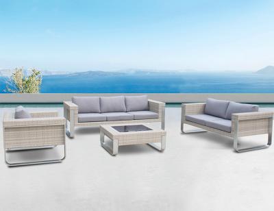 China Modern Outdoor Rattan Sofa Set Synthetic Wicker Garden Patio Furniture Set for sale