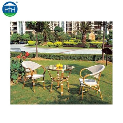 China Looks Like Bamboo And Wood Bamboo Dining Table Chair Set French Bistro Chairs Bamboo Set Garden Furniture Patio for sale