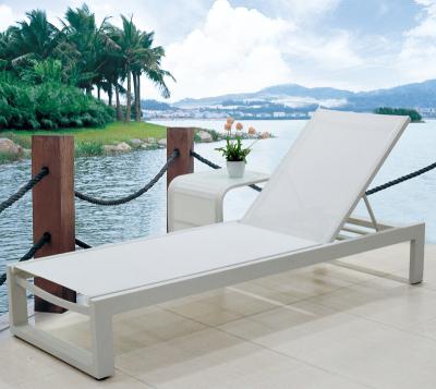 China Heavy Modern Sun Pool Lounge Chairs Furniture With Stool Daybed Garden Leisure Convertible Outdoor Lounge for sale