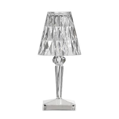 China Diamond Bedroom Bar Restaurant Fixtures Nordic Automotive Charging Led Desk Lamp Night Lights Crystal Acrylic Bedside Light Table Lamps for sale