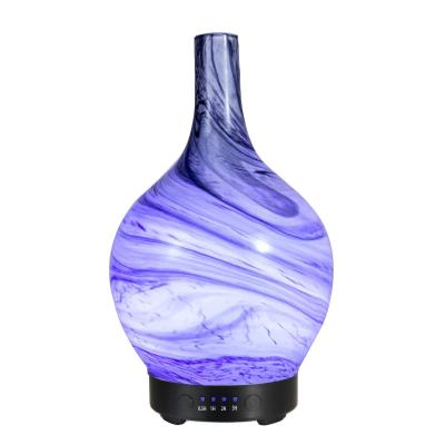 China LXxury Portable Glass Ultrasonic Diffuser Aroma Air Humidifier Decorative Vase Auto Closure for sale