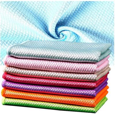 China Wholesale Viable High Quality Microfiber Fish Scale Cleaning Cloth Kitchen Microfiber Cleaning Cloth for sale