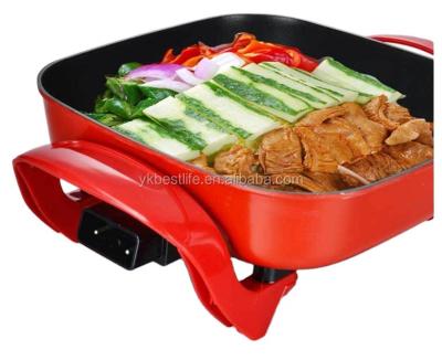 China Household 30x30cm Die Cast Aluminum Square Electric Frying Pan With Double Heat Pipe for sale