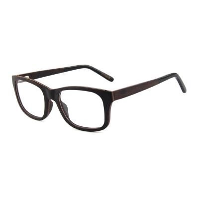 China KingBee KB33005 new vintage square bamboo and wood glass wooden optical glasses sight full frame wooden eyeglasses for sale