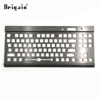 China Custom Aluminum Stamping and CNC Machining Backlit Mechanical Keyboard OEM Laser Cut Keyboard Metal Plate for sale