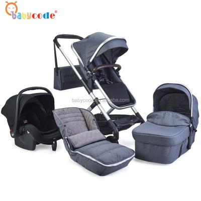 China Can stand after fold China 2020 wholesale 3 in 1 aluminum alloy baby car baby buggy stroller for sale