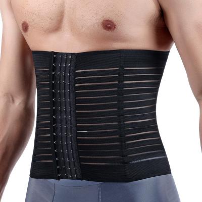 China Men's Breathable Belt Abdominal Body Sculpting Trainer Tummy Control Girdle Slimming Belt Skinny Waist Cincher Belly Shaper for sale