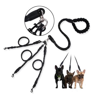 China Popular 3 in 1 Durable Nylon Dog Leash with Padded Handle for sale