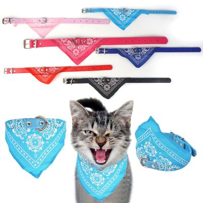 China Pet Decoration Triangle High Quality Cheap Scarf Leather Dog Collars With Adjustable Buckle for sale