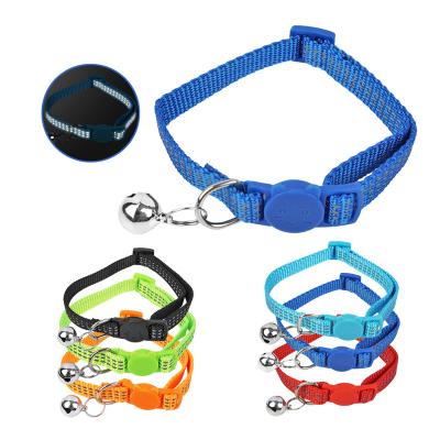 China Hot Selling Nylon Cat Walk Reflect Strap Cat Head Adjustable Pet Dog Collar With Bell for sale