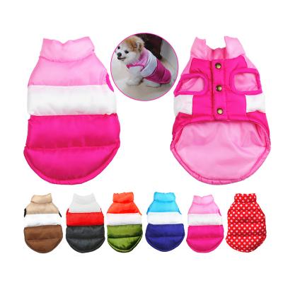 China Custom Stocked Warm Dog Clothes Windproof Winter Pet Puppy Coat Jacket Padded Vest Dog Clothes for sale