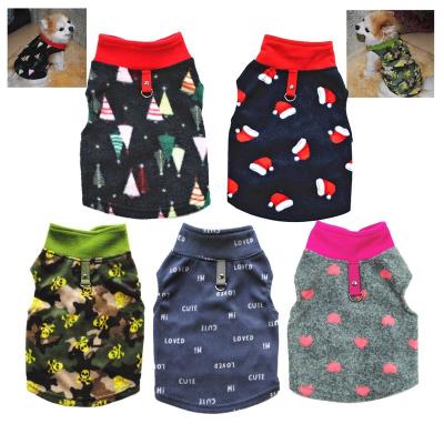 China Pet Outwear Pet Winter Clothes Warm Jacket Dog Fleece Vest With Pull Loop for sale