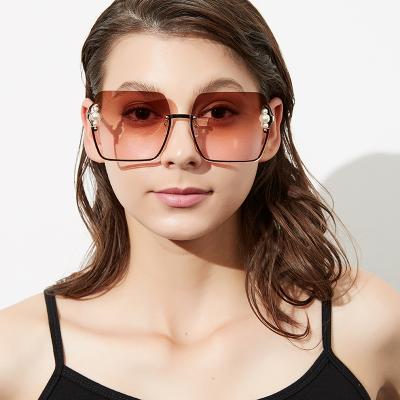 China Fashion sunglasses adjust new pearl metal sunglasses half frame sunglasses trend personality sunglasses for sale