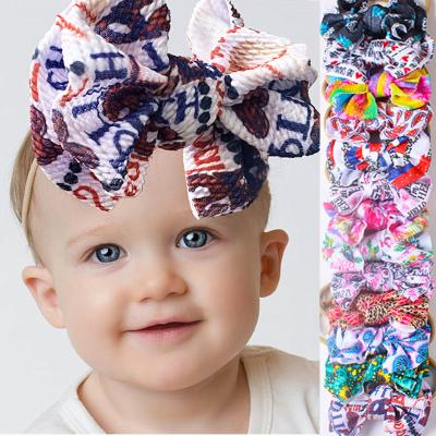 China FanYue New Easy Children's Hair Bands Printed Baby Turban Headbands Baby Bow Headband Baby Hair Accessories for sale