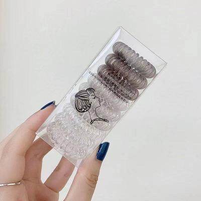 China 9cs one band box gradient color hair tie easy telephone line INS beauty girls woman telephone wiring hair for sale