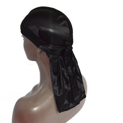 China Wholesale Custom Bandana 2021 Fashion Fake Silk Fabric Color Stretch Multifunctional Turban Pure Turban SILKY Durag for sale