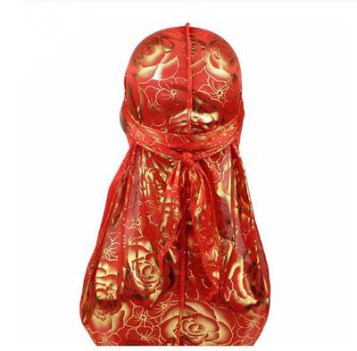 China 2021 Fashion Multifunctional Bandana Wholesale Custom High End Pink Printed Durags Luxury Satin Silky Durags for sale