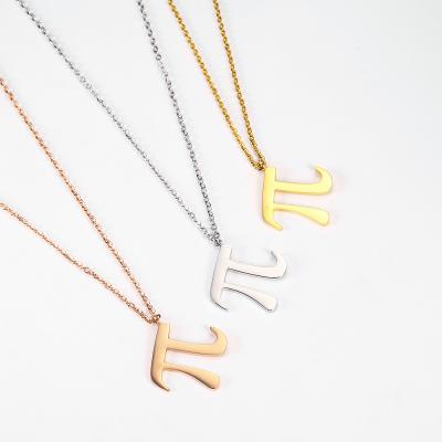 China FanYue Jewelry 18k easy pvd high quality gold plated bead chain necklace rose gold letter necklace stainless steel greek necklace for sale