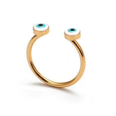 China Easy Fairy Accessories 2021 Evil Eye Ring Gold Plated High End Fashion Custom Wholesale Fit Evil Eye Ring For Woman for sale