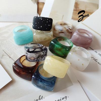 China Easy INS High End Resin Rings Resin Acrylic Rings Acrylic Cute Jewelry Fashion Trendy Rings for sale