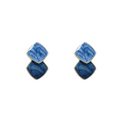 China Dongdaemun easy korean fashion cute earrings for woman 2021 cheap oiled blue earring stud wholesale earrings for sale